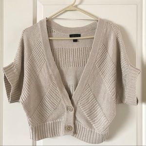 Worthington cream short sleeve cardigan / S